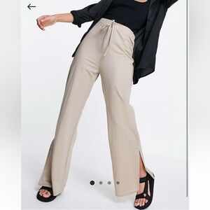 Linen look Wide-Leg Pants